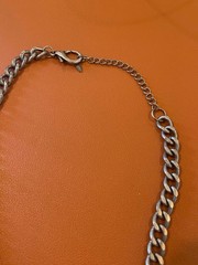 Vintage VCLM Silver Tone Metal Necklace w/ Clear Crystals / Glass