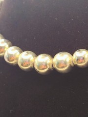 Vintage Monet Polished Gold Tone Ball Bead Choker Necklace – Signed