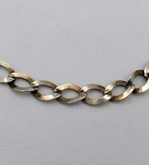 Vintage 925 Sterling Silver Curb Link Chain Bracelet 7.5″ Charm Starter – 3.2g