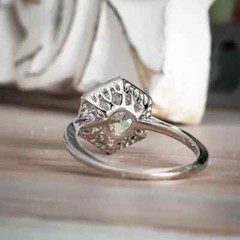Art Deco Style 3.00Ct Lab-Created Diamond & Emerald Engagement Ring 925 Silver