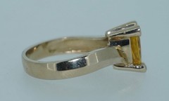 14K Natural 1 Carat Yellow Sapphire & Diamond Ring