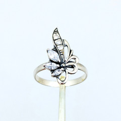 Vintage Luxury RING Silver 925 with Bright Stones-size: 9.5US(19.5mm) Ukraine#79