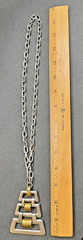 Vintage Trifari Geometric Modernist Pendant Necklace Silver and Gold Tone