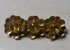 Vintage/ Antique Gold Tone 3 Flower Brooch