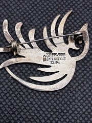 VINTAGE MODERNIST ARJ HECHO EN MEXICO D.F. 925/1000 STERLING SILVER BIRD PIN