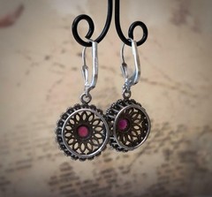 Royal Estate Jewelry Vintage Earrings Ruby Sterling Silver 925 Eastern European