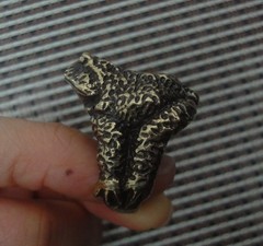 Vintage Style Solid Brass Frog Ring Tiger Stripe Design (20MM) US 10
