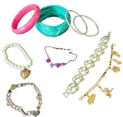 Vintage Bracelet Lot Of 8 Various Colors, Shapes & Sizes Boho, Glam, Minimalist