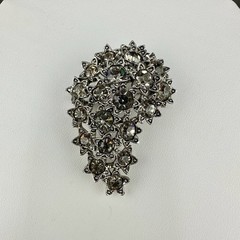 Vintage Rhinestone Brooch Smokey Gray Star Celestial Galaxy Sparkle Cluster