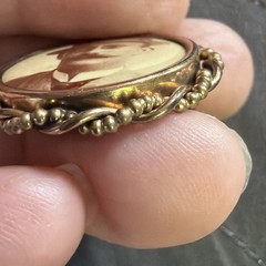 Antique Victorian Gold Fill Braided Mourning Photo c1880 Brooch Pin C Clasp