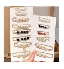 14 Style Clothing Waist Fix Clips Faux Pearl Decorative Safety Pins