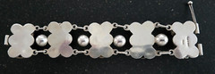 Spectacular Vintage Mexican Sterling Silver Bracelet, Flower Blossoms, WOW!
