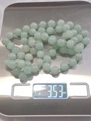 Vintage 1970’s Chinese Aqua Aventurine Knotted Beads Necklace 32in Heavy