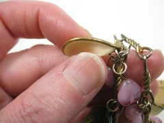 Vintage Gold Tone Fruit Salad Charm Necklace Plastic Charms 15in Boho Heart Leaf