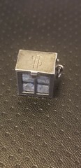 VINTAGE JMS STERLING SILVER 3-D MONEY BOX CHARM WITH DOLLAR INSIDE