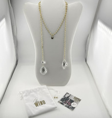 John Wind Necklace Lariat Waldorf Astoria Maximal Art Chandelier Crystal NYC COA
