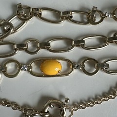 Lot 2 Vintage Banana Republic Enamel Necklace & Bracelet Mid Century Modern