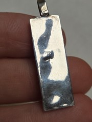 VINTAGE HANDMADE STERLING SILVER & LACE AGATE PENDANT *SEE PICS