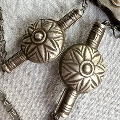 Vintage Modernist Mixed Metal Necklace | Sculptural Geometric Artisan Pendant