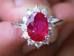 Art Deco 5.30 Ct Lab-Created Red Ruby Vintage Style Wedding Ring 925 Silver