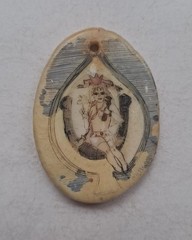 Antique Carved Painted Mechanics’ Good Luck Charm Amulet Scrimshaw