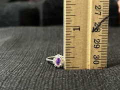 Vintage 925 Sterling Silver Aurora Borealis AB Halo CZ Multicolor Ring Size 6.25