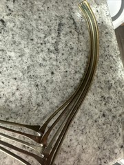 Vintage Mid Century Modern Sterling Silver & Mixed Metal Necklace Brass Copper