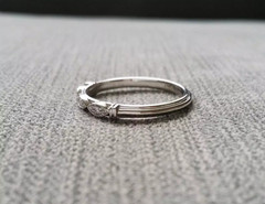 Vintage Art Deco Style 1.5 Ct Lab Created Diamond 14k White Gold FN Wedding Band