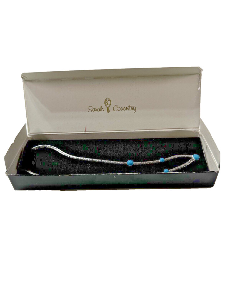 NEW OLD STOCK 1970s Sarah Coventry #8055 Faux Turquoise Choker 14″ Necklace