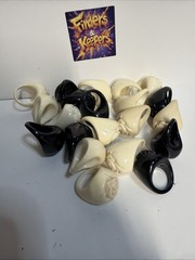 Vintage Anna Sui Ring Lot Of 21 Art deco Style Black & White All Marked Rare!