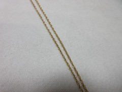 VINTAGE 14K YELLOW GOLD FILLED NECKLACE CHAIN HEART PENDANT 23 7/8 INCH #3