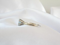 Vintage Sterling Silver 925 Heated Natural Blue Topaz Solitaire Ring Size 8