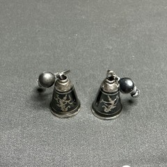 Siam sterling silver Niello bib necklace & Earings 1930’s – 50’s teardrop charms