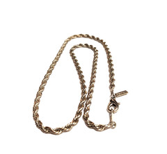 Vintage Revlon Rope Twisted Chain Necklace 18″ Silver Tone Costume 4mm Wide GUC