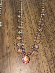 Vintage 1950s 1960s Pair Of Rhinestone Chokers Necklaces 15” – 16”