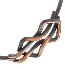 Abstract Modernist Copper Adjustable Choker Necklace For Women 12-18″ Vintage