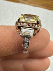 Vintage 925 Sterling Silver Citrine Ring Size 6 – 5.3 Grams