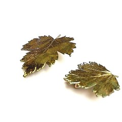 Leaf Brooch Pin Gold Tone Plated Maple Leaves Large & Small Rose Gold Gift