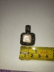 Vintage LT 925 Sterling Silver With Marcasite Stone Pendant Good Condition
