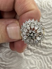 Vintage 18KT GE Gold Plated High Prong Set Cubic Zirconia Ring 8.25