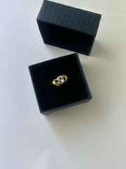 Vintage Clear Cubic Zirconia Ring Gold Plated Womens Size 10