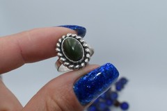 Soviet VTG old Ukraine Sterling SILVER 925 Ring Size 8-8.5 stone nephritis