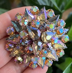 vintage aurora borealis Doomed brooch