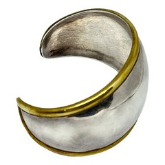 STERLING SILVER SUZANNE ST. CLAIR SIGNED CUFF BRACELET Earrings 53g Copper Trim