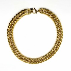 Vintage Anne Klein 24 Inch Heavy Chunky Gold Tone Curb Chain Statement Necklace