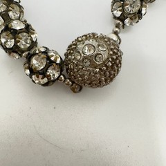 Vintage Rhinestone Necklace Disco Ball Style 16″ 1950s 1960s Mid Century