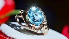 10k yellow gold ring 2.50ct blue topaz solitaire size 5.5 vintage 4.00gr N3511