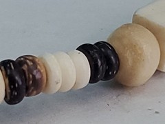 Wooden Round Heishi Beaded Surfer Necklace Choker Tribal Boho Ethnic Cream