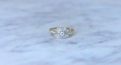 Vintage Style Art Deco Ring Lab Created Diamond Headband In 925 Silver Ring