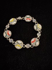 Vintage Italian Made Micro-Mosiac Link 7” Bracelet